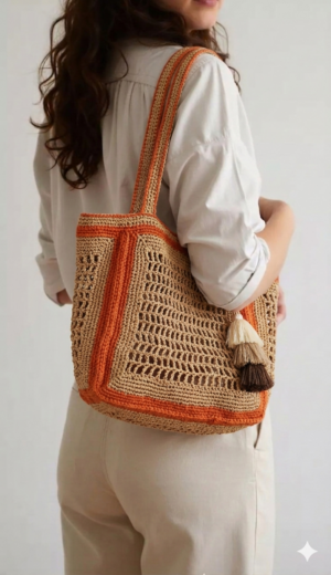 شنطة كورشية صيفية فاخرة - تصميم يدوي أنيق