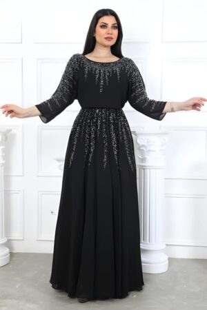 فــسـتان سهرة شيفون مطرز فاخر