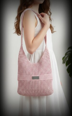 حقيبة الشبك الوردي