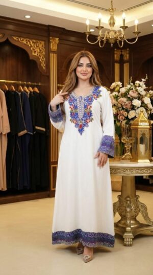 جلابية كويتية موديل قطعتين - أناقة مرنة و فخمة