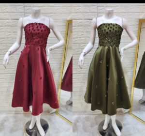 فستان سهرة قصير فاخر - إطلالة أنثوية ناعمة