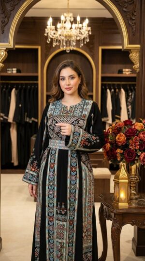 جلابية تراثية فاخرة بتطريز فلسطيني - أناقة بطابع أصيل