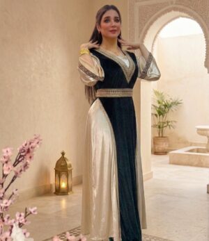 قفطان مغربي بتصميم عصري و لمسة فخامة