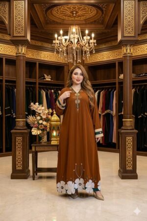 جلابية فخمة بتطريز فاخر و قصة ملكية راقية